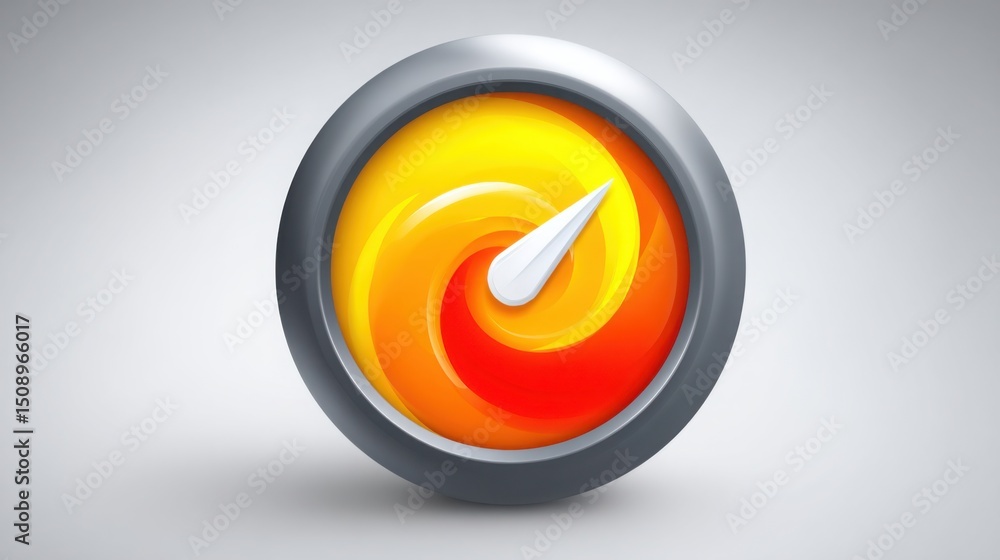 Poster button featuring a white arrow symbolizing direction and navigation in a modern user interface desig