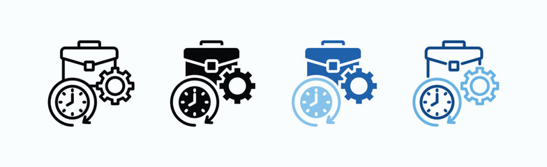 Obraz premium Work Icon Sheet Multiple Style Collection Isolated Vector