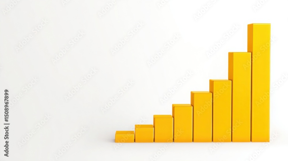 Poster Eye-catching yellow bar chart visualizing performance metrics with an elegant design for data presentation and analysis
