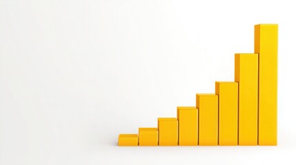 Eye-catching yellow bar chart visualizing performance metrics with an elegant design for data presentation and analysis