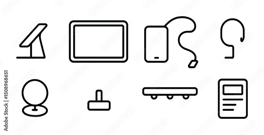 Poster smart home technology icons for user interface design projects