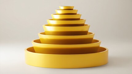Cheerful stack of yellow bowls representing brightness and warmth perfect for kitchen decor and functional use