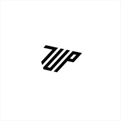7UP Black Minimalist Monogram Logo Template.7UP Letter Logo design vector.