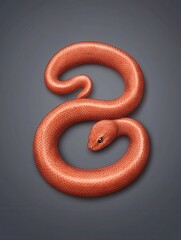 Realistic Render of a Red Snake Curled in a Figure Eight on a Dark Background