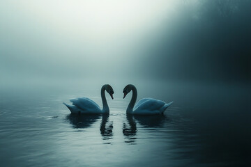 Two Swans The Water Forming