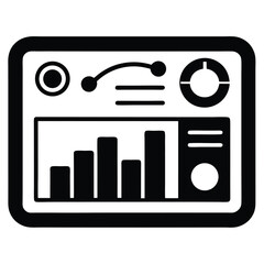 Data Analyst element isolated digital data dashboard on white background