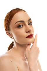 Fototapeta premium Captivating beauty showcasing elegance and charm with a touch of sophistication