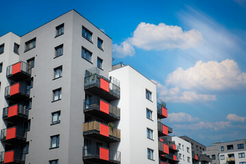 Modern apartment buildings in residential area
