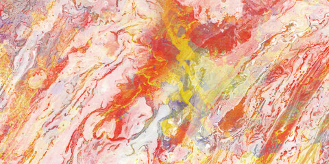 Abstract watercolor artwork featuring flowing textures and a vibrant palette of red yellow and pink hues creating an artistic aesthetic suitable for backgrounds