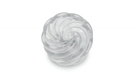 Clear oval decorative object with swirling design