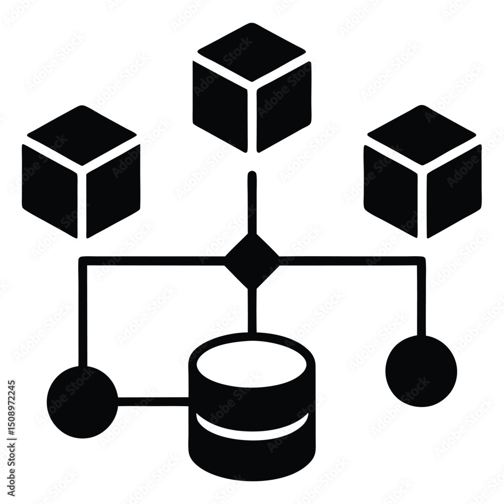 Poster data analyst element isolated etl process diagram on white background