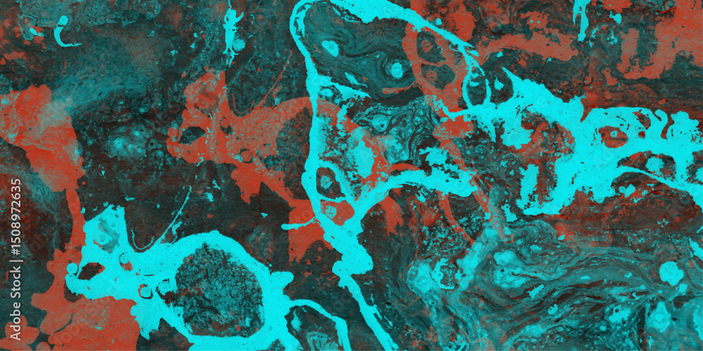 Aufkleber abstract grunge textured background featuring teal and red color splatters for a modern and artistic