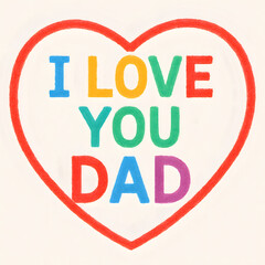 Colorful heart-shaped design expressing love for dad.
