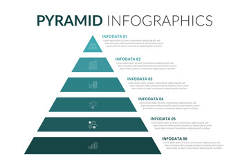 pyramid Infographic Design for Data, visualization, and business analysis, vector business template for presentations. suitable for brochures, workflows, annual reports, charts, layouts