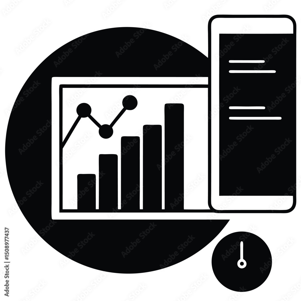Poster data analyst element isolated heatmap analysis on white background