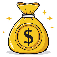 Coin bag cash design art