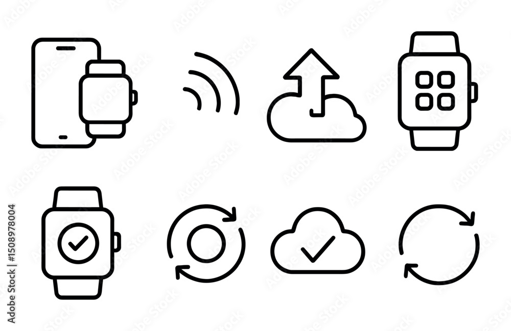 Aufkleber modern technology icons for cloud computing and smart devices