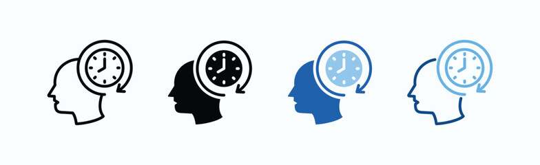 Patience Icon Sheet Multiple Style Collection Isolated Vector