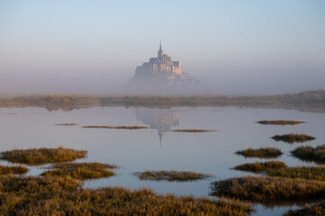Fototapeta premium Mont Saint-Michel Abbey and Village, Normandy, France