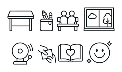 School elements and symbols for educational design and projects