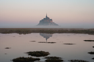 Obraz premium Mont Saint-Michel Abbey and Village, Normandy, France