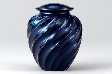 Polished navy ceramic vase high resolution picture
