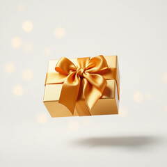 A beautiful golden gift box design with a white background color.