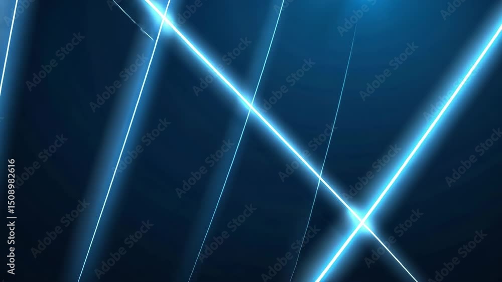 Poster dynamic abstract blue light rays with linear patterns and geometric digital background design