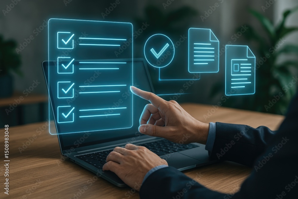 Poster digital checklist workflow management business process