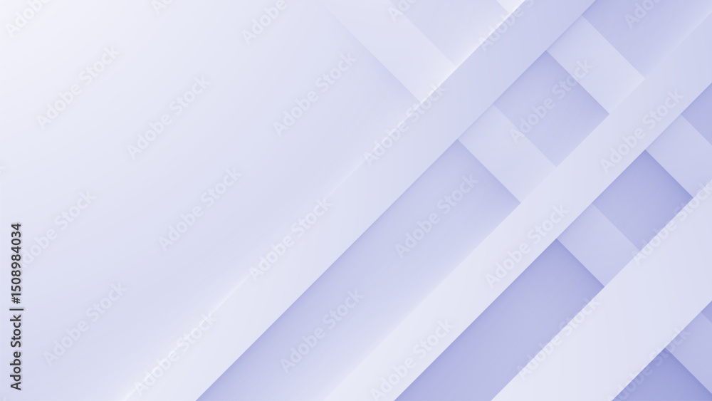 Poster minimal abstract white background with overlapping diagonal layers and soft shadows