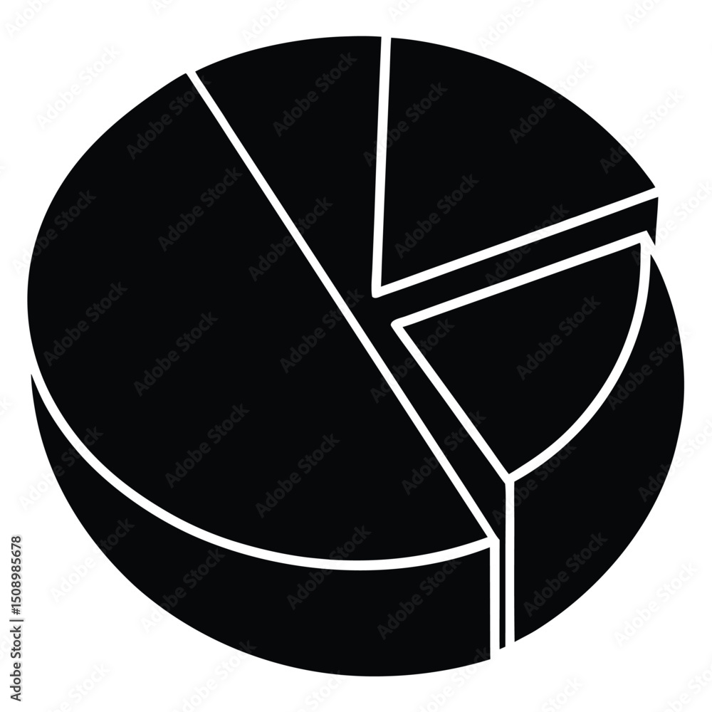 Poster data analyst element isolated pie chart on white background