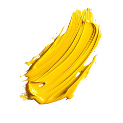  yellow stroke of paint isolated on transparent background, png file