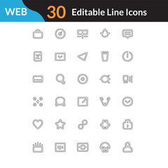 Line Icons for Web Development – HTML, CSS, Code Symbols.