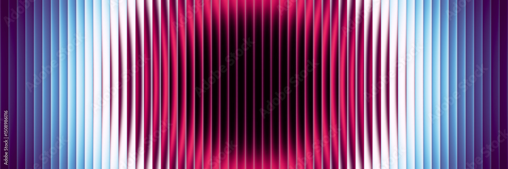 Poster futuristic vibrant circular gradient pattern with ribbed fractal glass texture blending smooth radia