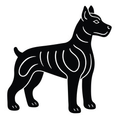 Elegant Black Dog Silhouette Vector Art Graphic
