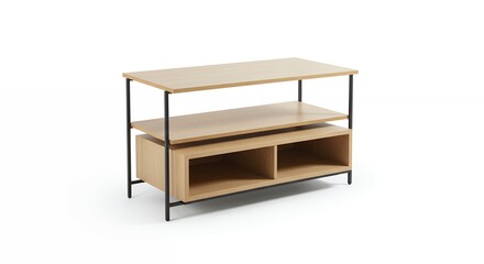 Light beige wooden television stand
