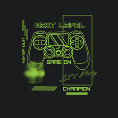 Next Level Game on champion game pad vector graphic design