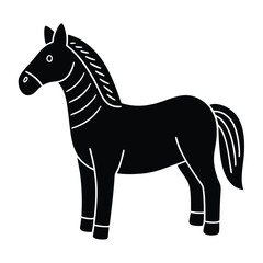 Fototapeta premium Elegant Black Horse Illustration Vector Graphic of a Stallion