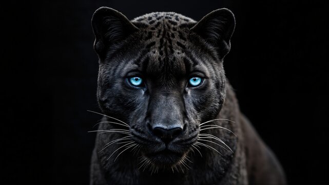 Black Panther with Striking Blue Eyes
 - Powered by Adobe