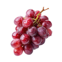 Fototapeta premium Fresh Red Grapes with Water Droplets Isolated on Transparent Background for Design Projects