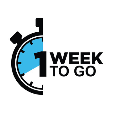 1 week to go last countdown icon. Countdown left days banner. count time vector icon illustration
