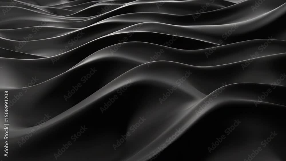 Aufkleber abstract flowing waves in shades of black creating a smooth and silky texture ideal for backgrounds 