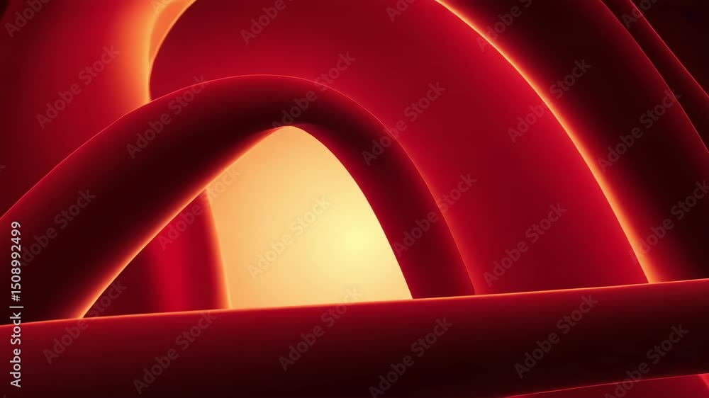 Poster abstract flowing fabric with golden light and soft curves in warm color palette