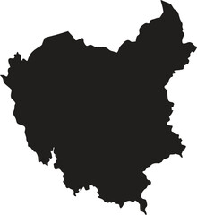 Cambodia black map silhouette vector style with white background