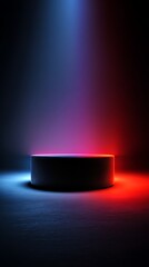 A simple podium mockup with colorful gradient background, vertical mobile wallpaper.