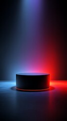 A simple podium mockup with colorful gradient background, vertical mobile wallpaper.