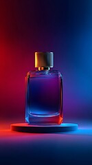 A simple podium mockup with colorful gradient background, vertical mobile wallpaper.