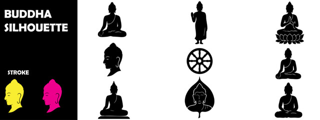 Buddha Silhouette Vector Design