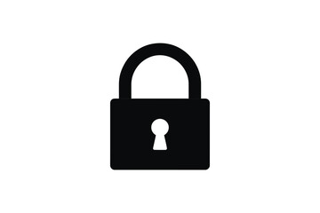 Simple black padlock with keyhole detail