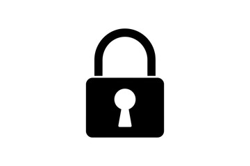 Simple black padlock with keyhole shape